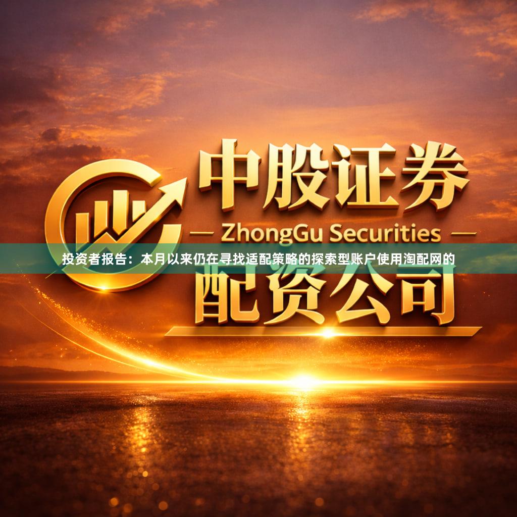 投资者报告：本月以来仍在寻找适配策略的探索型账户使用淘配网的